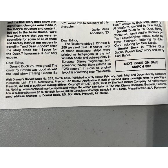 Gladstone Walt Disneys Donald Duck No. 262 March 1988 Classic Bagged Boarded - Picture 4 of 6